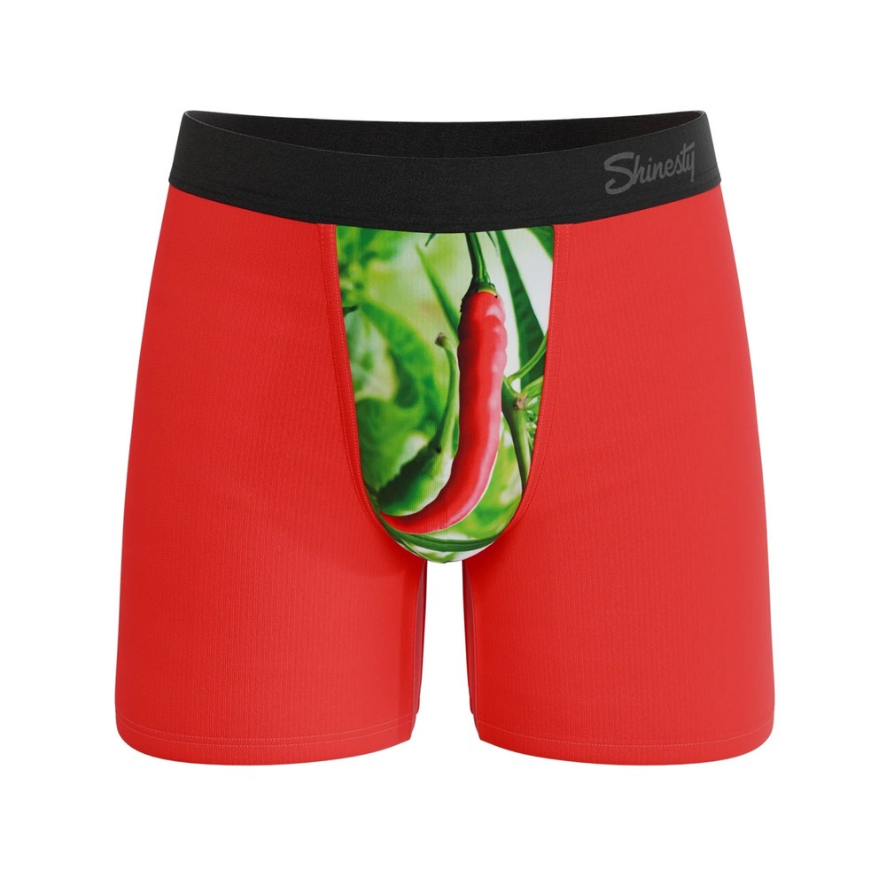 Shinesty Mens Ball Hammock Boxer Briefs The Picante Chili Pepper Red XXL 2XL 6in